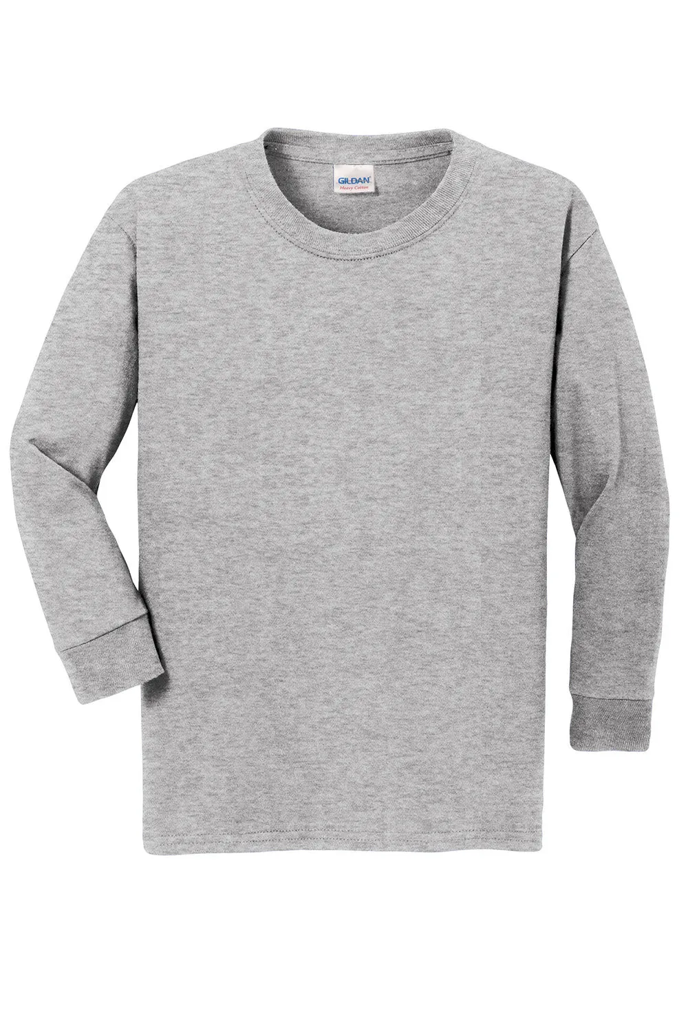 Gildan Youth Long Sleeve Crewneck T-Shirt - Sport Grey