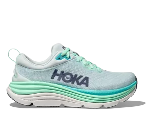 Hoka Women's Gaviota 5 Running Sneaker in Snow Melt/Cielo Blue