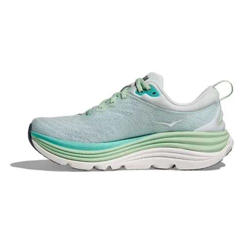 Hoka Women's Gaviota 5 Running Sneaker in Snow Melt/Cielo Blue