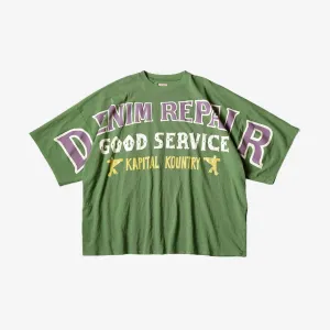 Kapital - 18.5/- Jersey HUGE-T (DENIM REPAIR) - Green