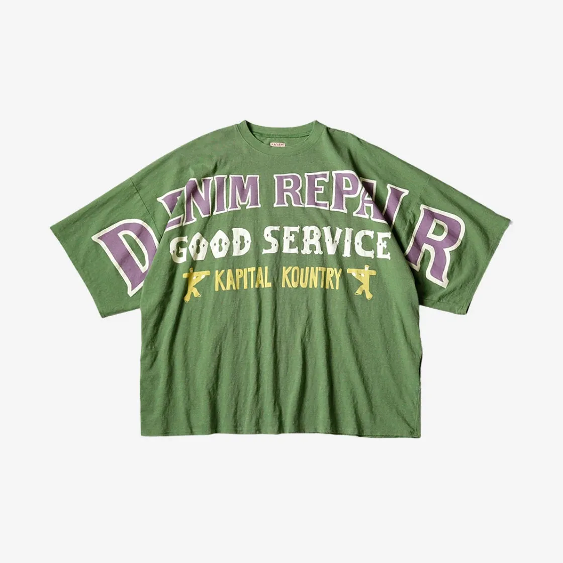 Kapital - 18.5/- Jersey HUGE-T (DENIM REPAIR) - Green