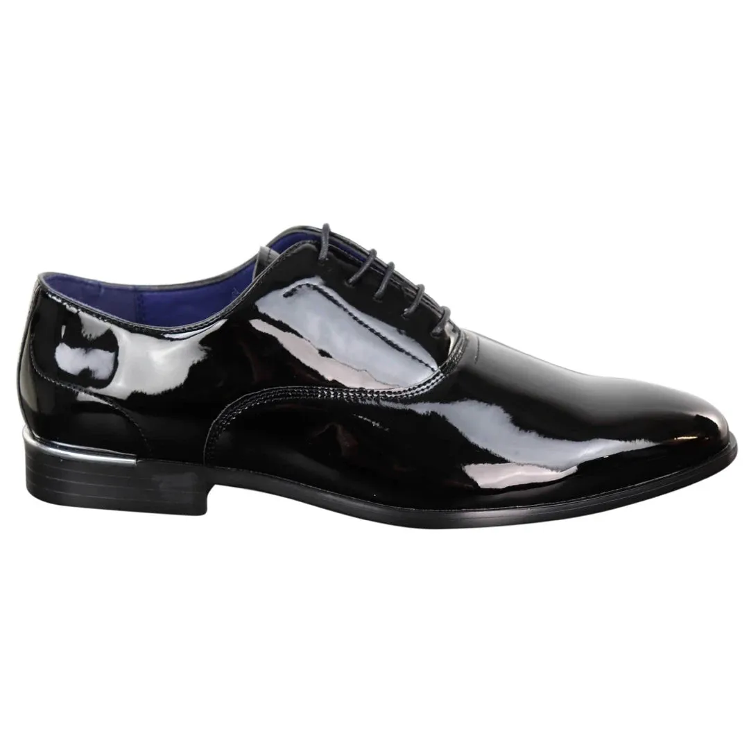 Laced Patent Faux Leather Smart Shoes
