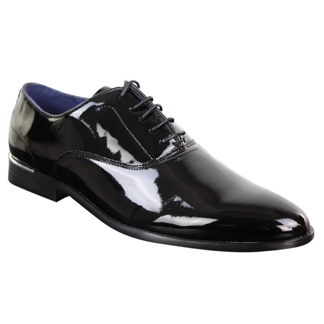 Laced Patent Faux Leather Smart Shoes