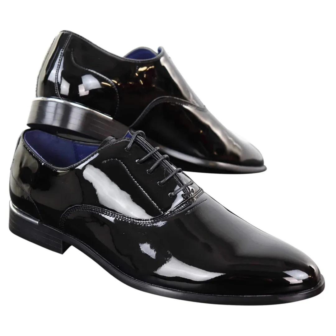 Laced Patent Faux Leather Smart Shoes