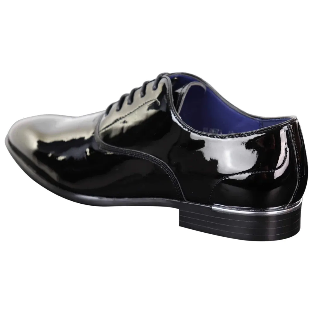 Laced Patent Faux Leather Smart Shoes