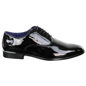 Laced Patent Faux Leather Smart Shoes