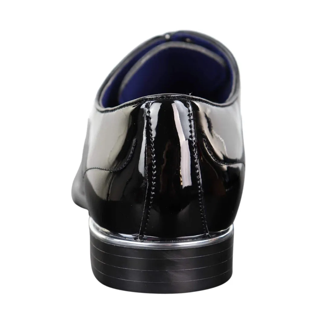 Laced Patent Faux Leather Smart Shoes