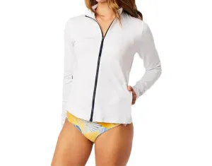 Lake Sunshirt In White With Navy Pull