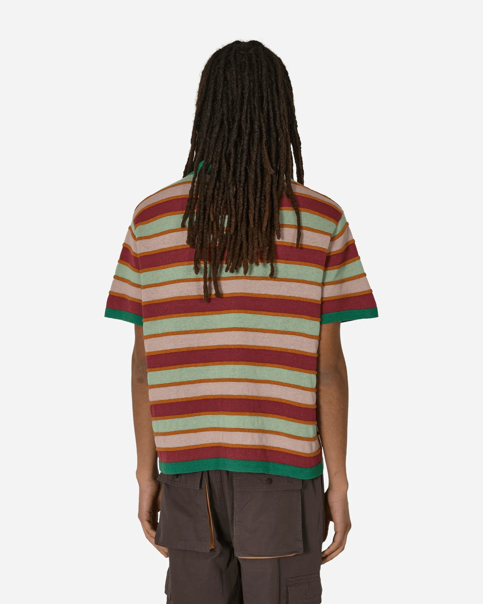 Lifted Stripe Half Zip Shirt Red