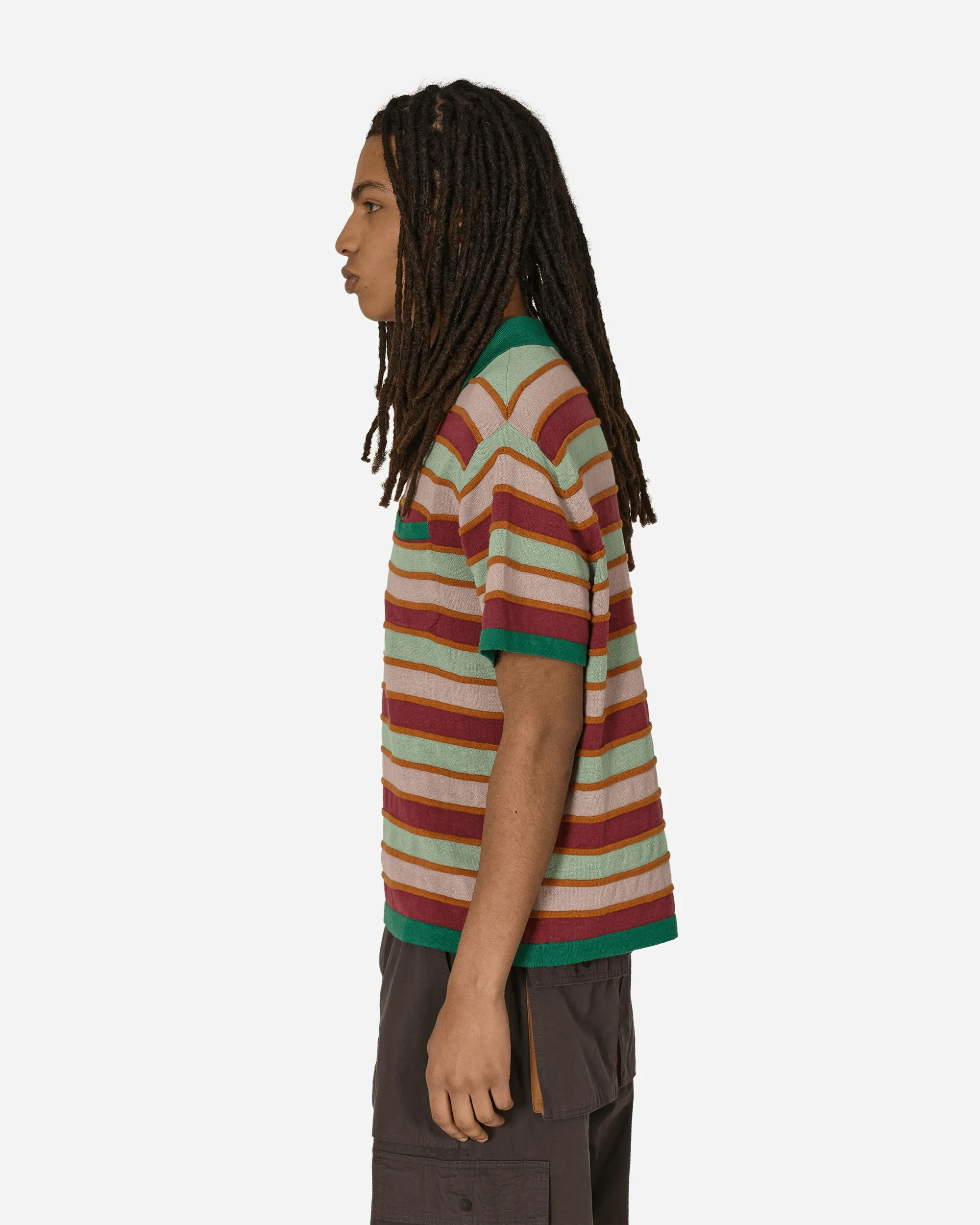 Lifted Stripe Half Zip Shirt Red