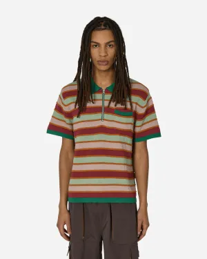 Lifted Stripe Half Zip Shirt Red