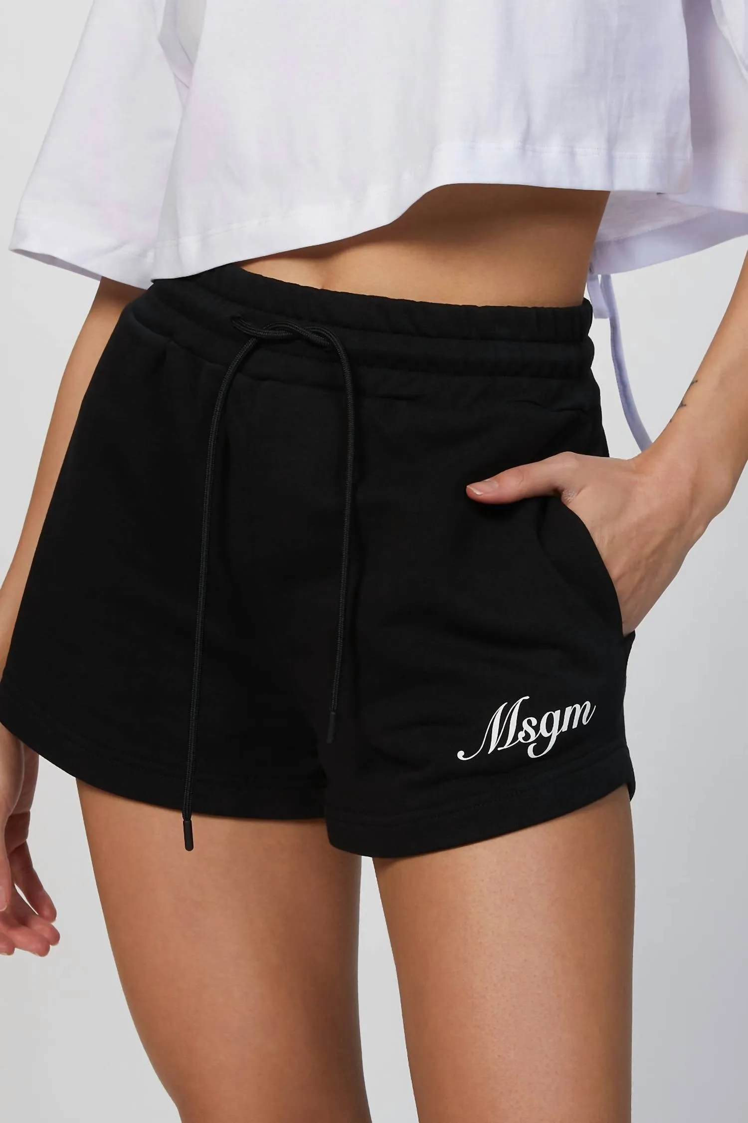 Logo-Print Track Shorts In Black