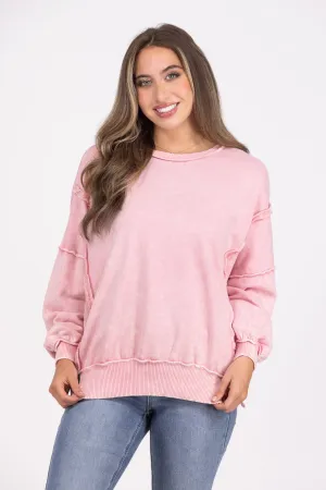 Long Days Women's Crew Neck Raw Seam Sweater *Final Sale*