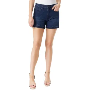 Lovesick Womens Frayed Dark Wash Denim Shorts