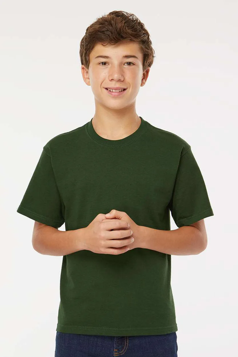 M&O Youth Gold Soft Touch Short Sleeve Crewneck T-Shirt - Forest Green