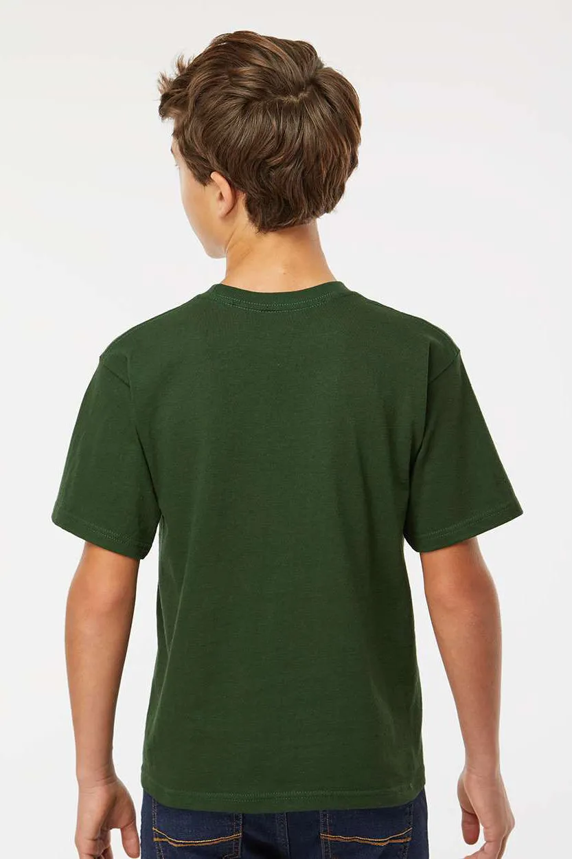 M&O Youth Gold Soft Touch Short Sleeve Crewneck T-Shirt - Forest Green
