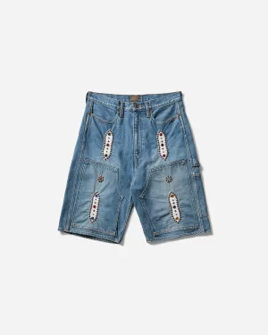 Men's 14oz Denim Shorts (Studs Remake) Blue