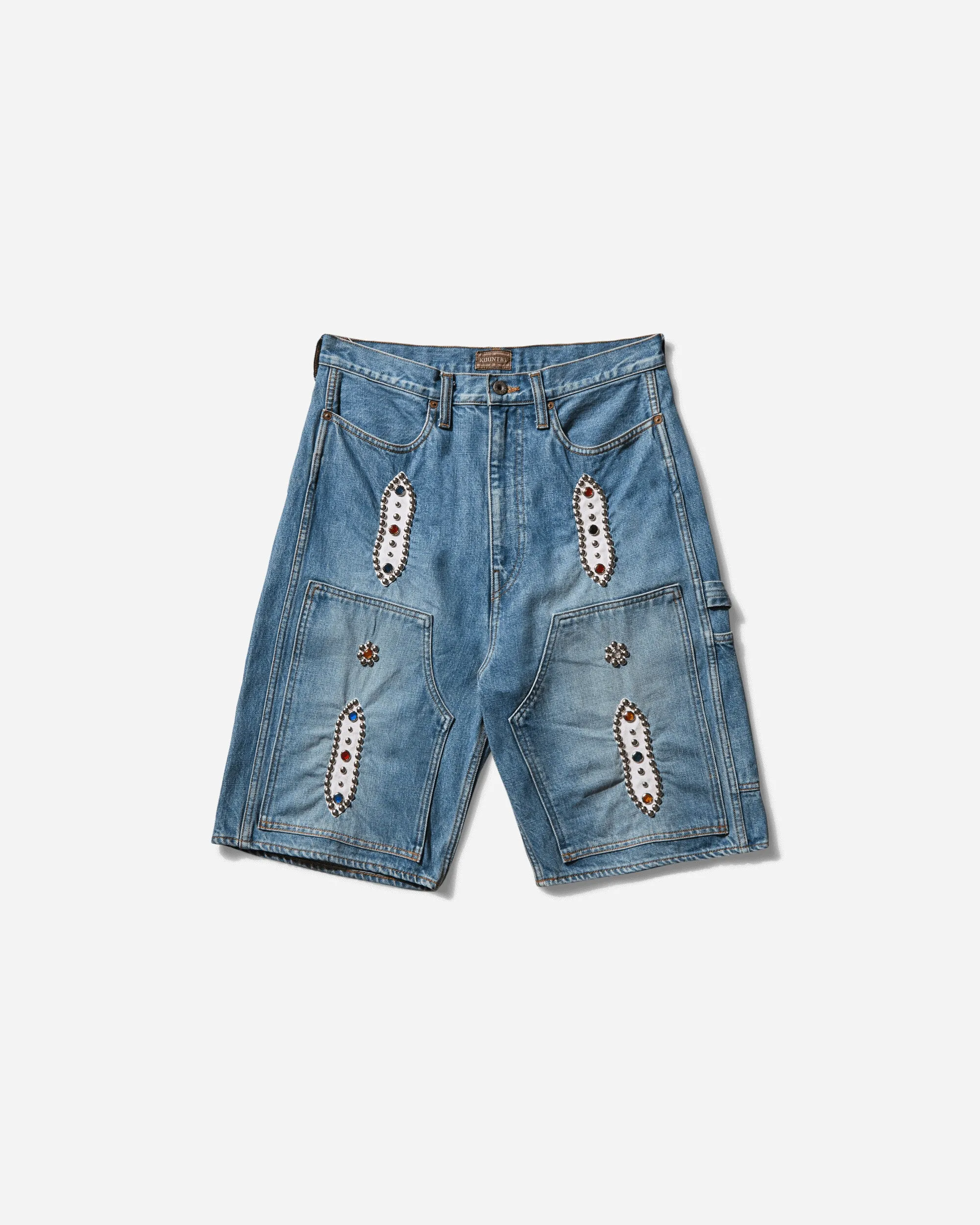 Men's 14oz Denim Shorts (Studs Remake) Blue