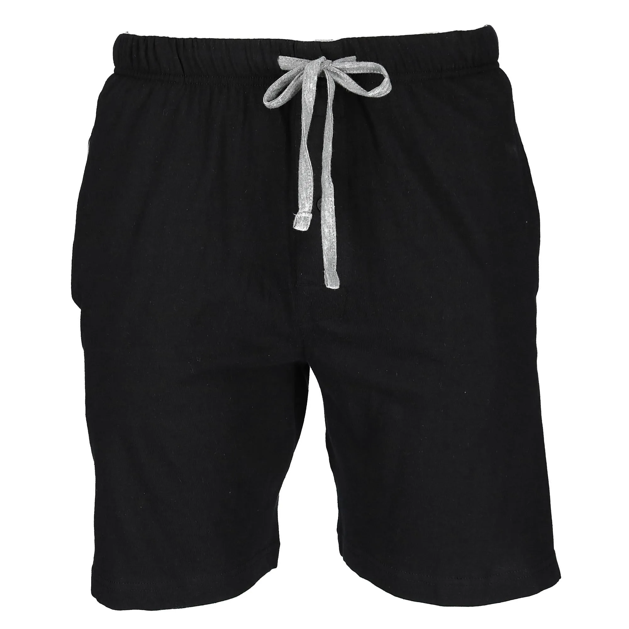 Mens Big & Tall Jersey Knit Cotton Button Fly Pajama Sleep Shorts