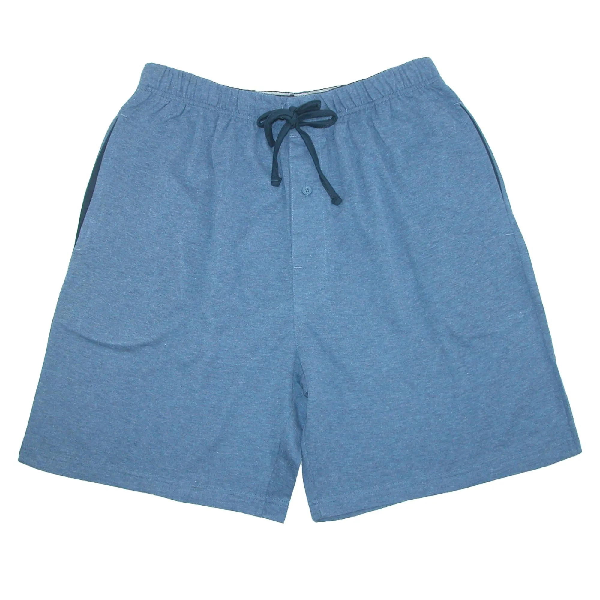 Mens Big & Tall Jersey Knit Cotton Button Fly Pajama Sleep Shorts