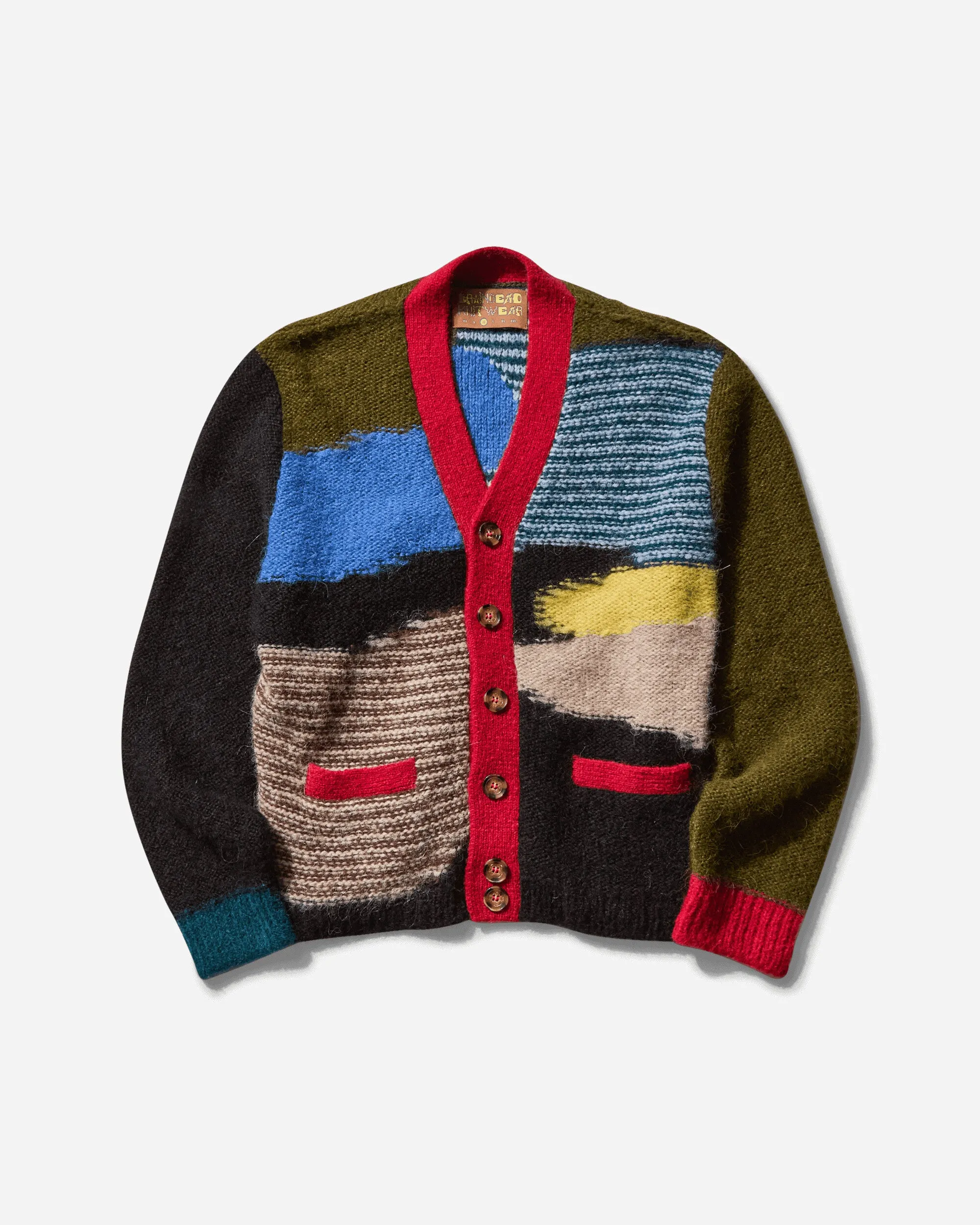 Men's Mix Pattern Cardigan Olive