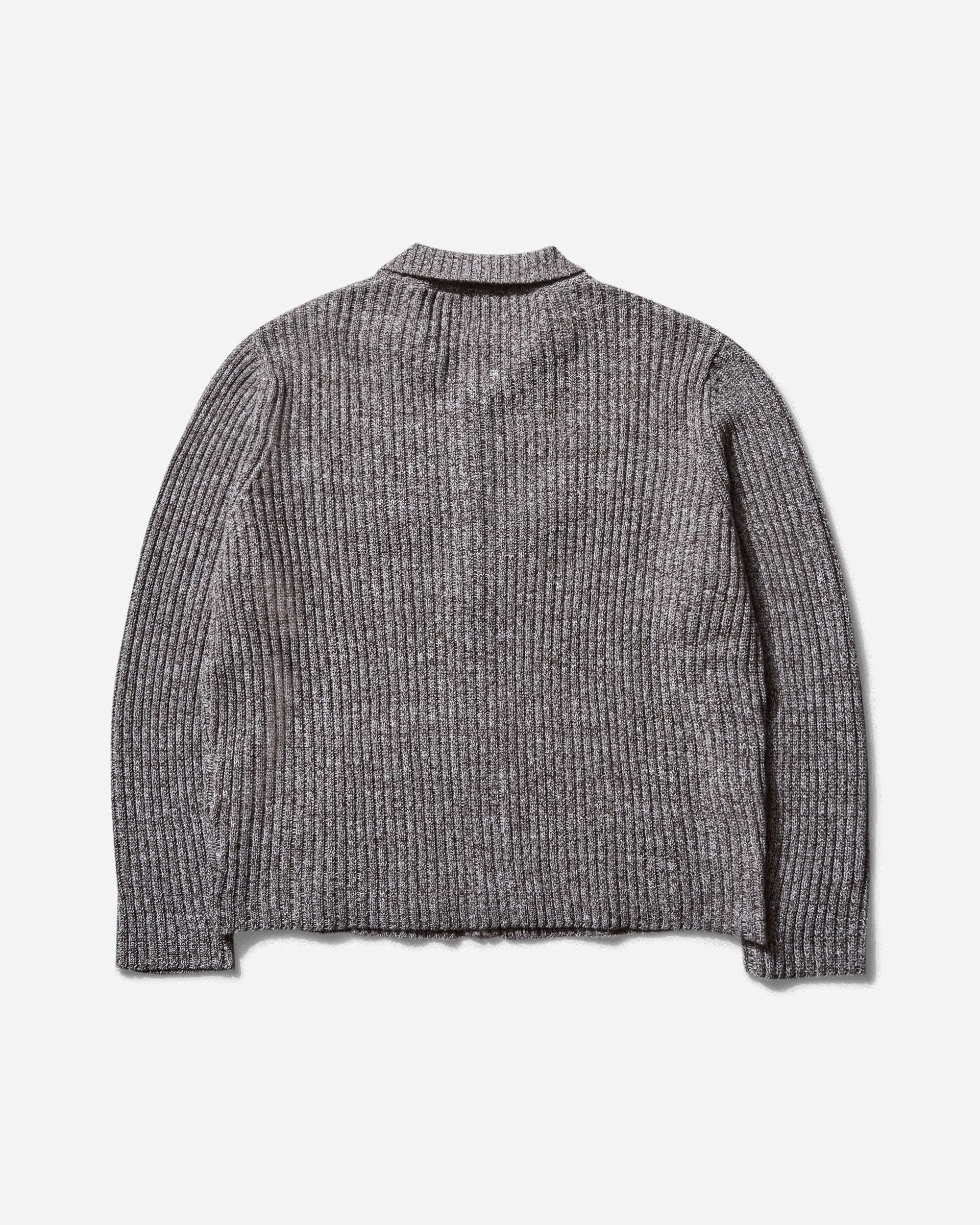 Men's Rib Knit Cardigan Brown