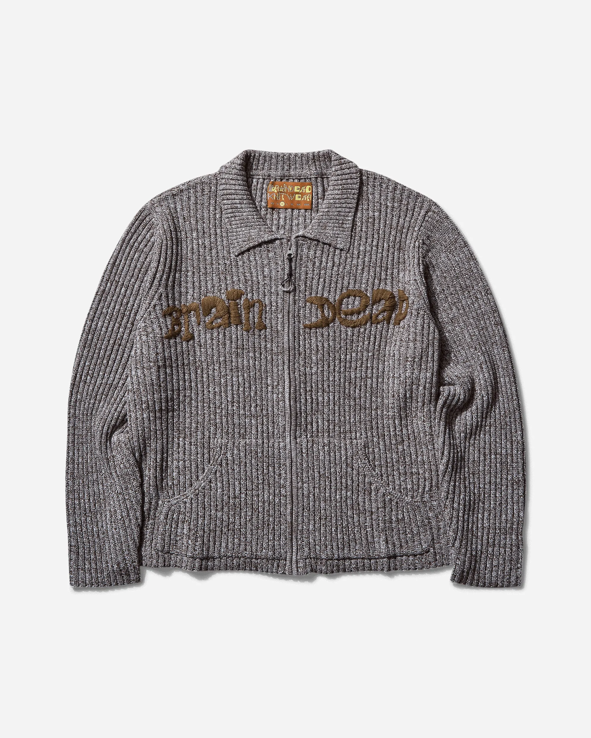 Men's Rib Knit Cardigan Brown
