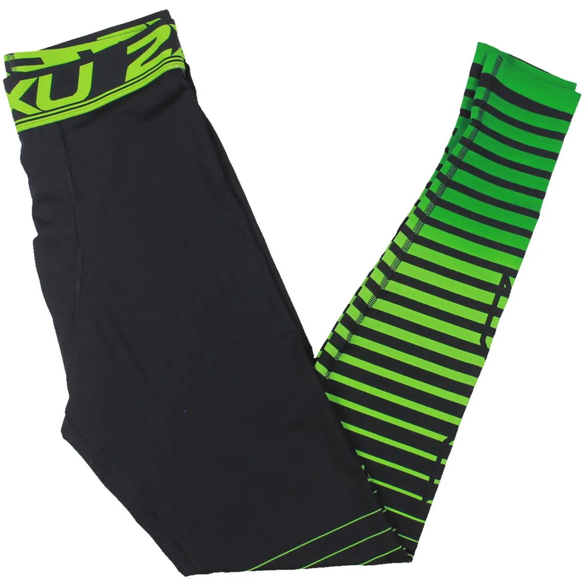 Mens Striped Nylon Athletic Leggings