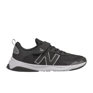 New Balance Shoes Kid's Dynasoft PT545BO1 Bungee Lace with Top Strap Black/White/Silver Metallic (10.5c-3Y)