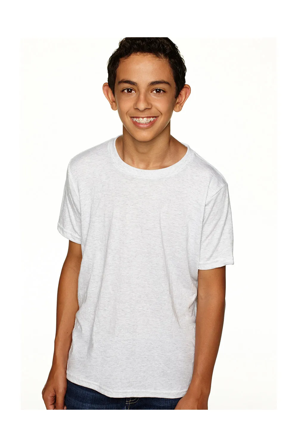 Next Level Youth Jersey Short Sleeve Crewneck T-Shirt - Heather White