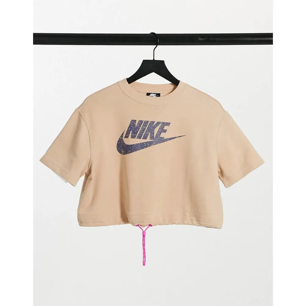 Nike Air Sportswear Short Sleeve Running Top Shimmer Tan  CJ2275-287 Women's