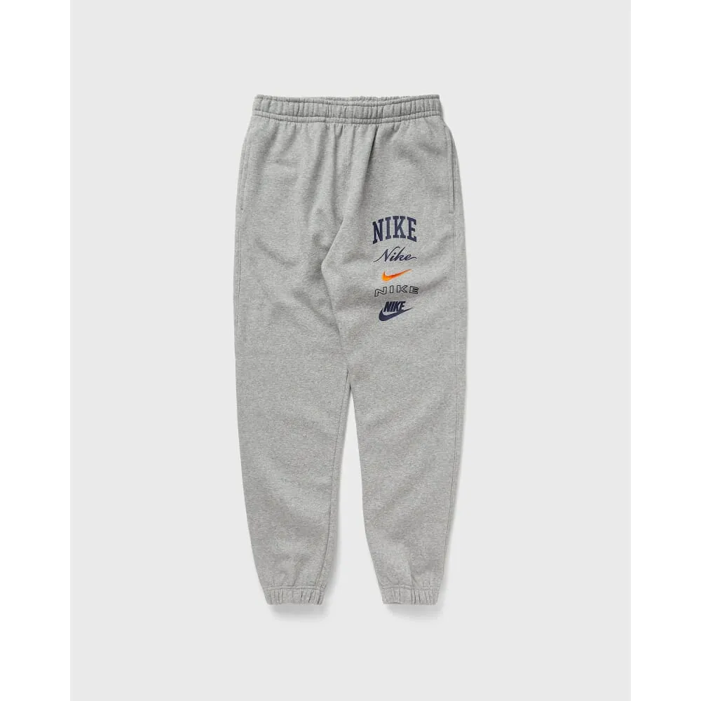 Nike Club Fleece Cuffed Pant Dark Grey Heather/Safety Orange  FN2643-063 Men's