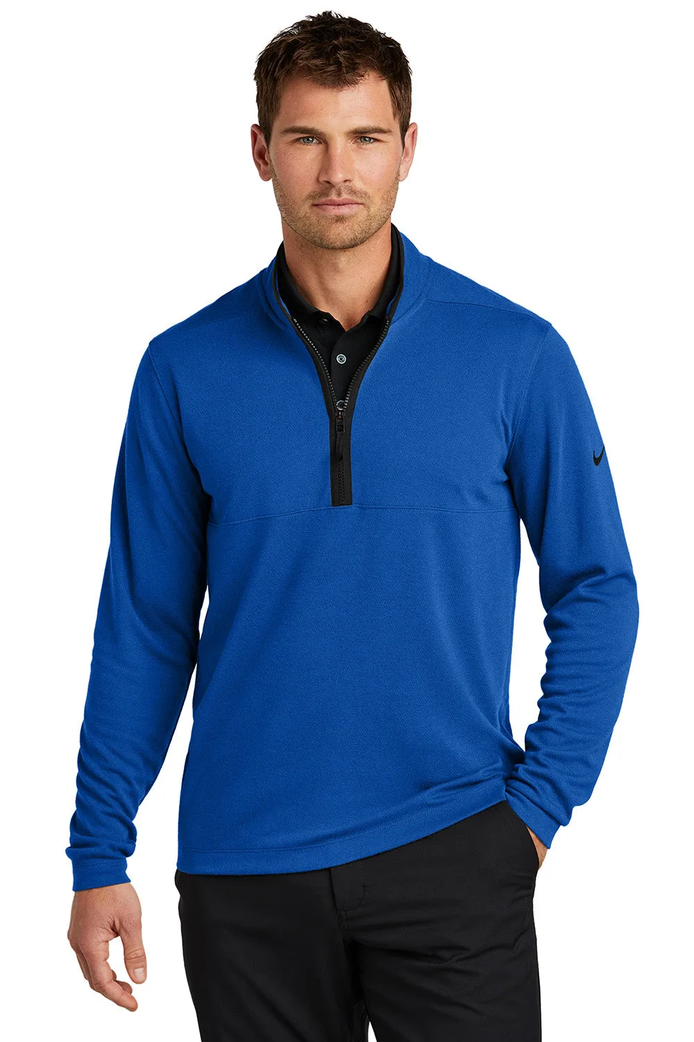Nike Mens Textured 1/4 Zip Sweatshirt - Gym Blue