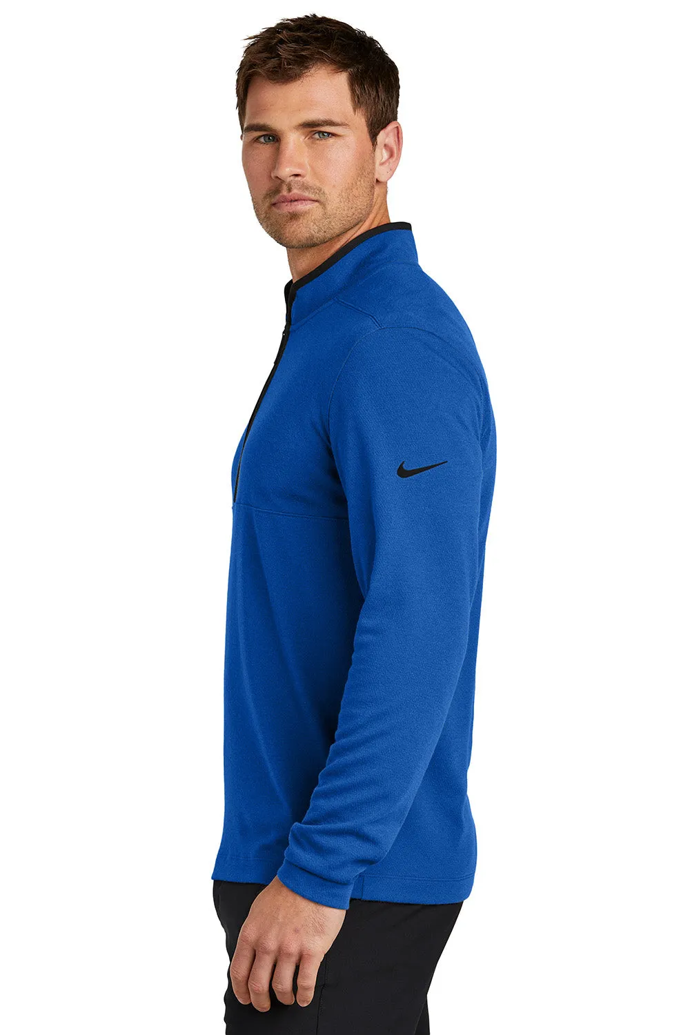 Nike Mens Textured 1/4 Zip Sweatshirt - Gym Blue