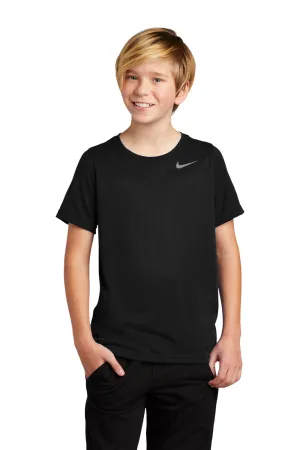 Nike Youth Legend Dri-Fit Moisture Wicking Short Sleeve Crewneck T-Shirt - Black
