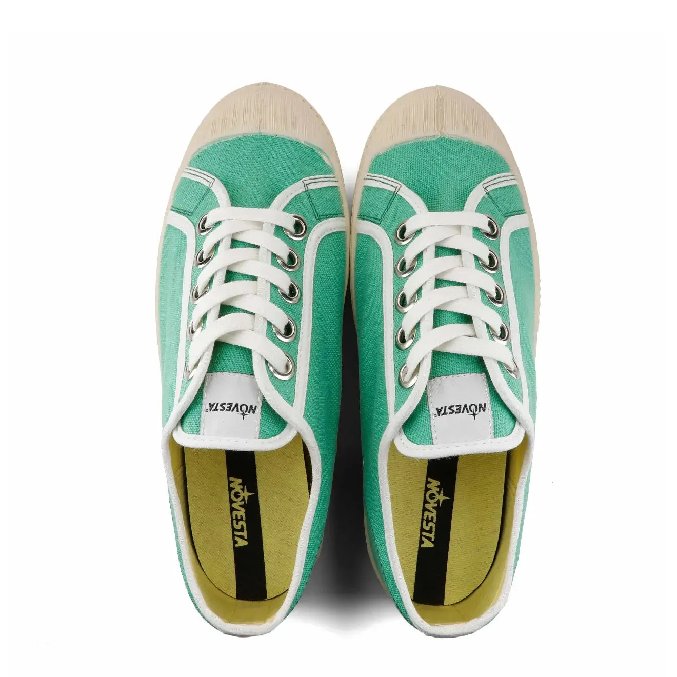 Novesta Womens Star Master Trainer Contrast Piping 50 Green 10 White / 106 Ecru