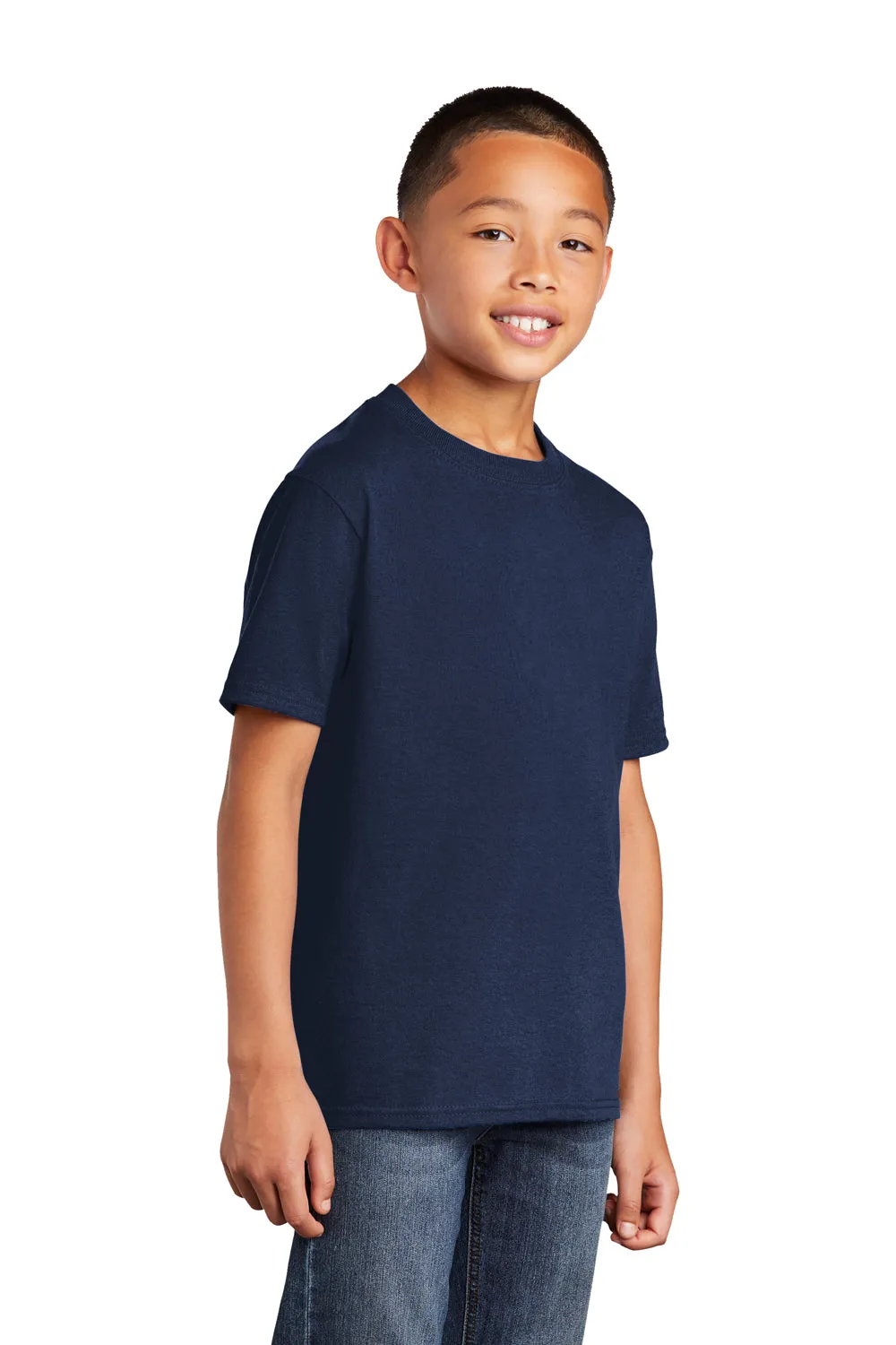 Port & Company Youth Core Cotton DTG Short Sleeve Crewneck T-Shirt - Navy Blue