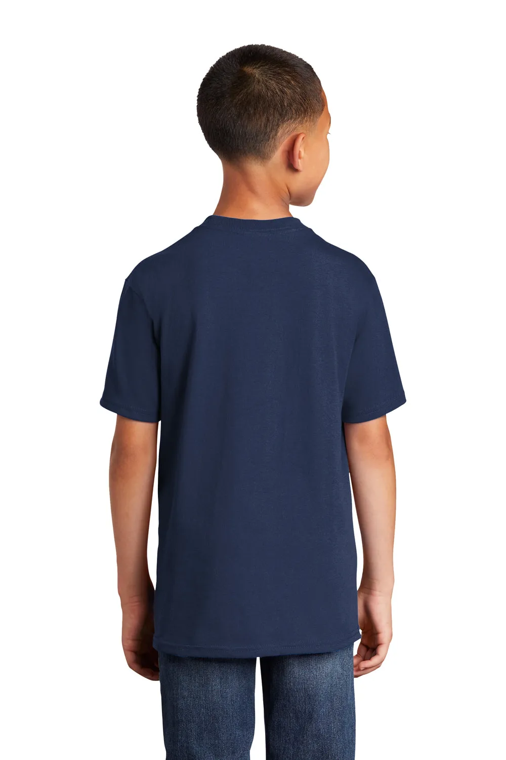 Port & Company Youth Core Cotton DTG Short Sleeve Crewneck T-Shirt - Navy Blue