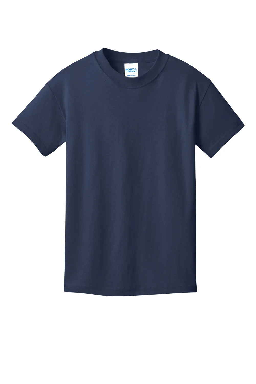 Port & Company Youth Core Cotton DTG Short Sleeve Crewneck T-Shirt - Navy Blue