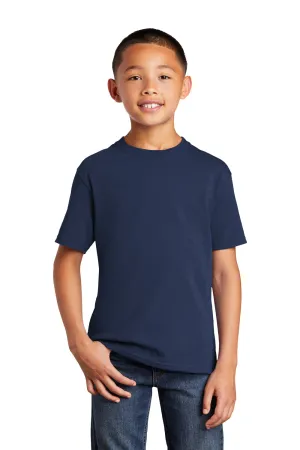 Port & Company Youth Core Cotton DTG Short Sleeve Crewneck T-Shirt - Navy Blue