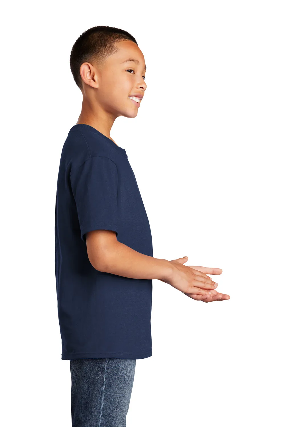 Port & Company Youth Core Cotton DTG Short Sleeve Crewneck T-Shirt - Navy Blue