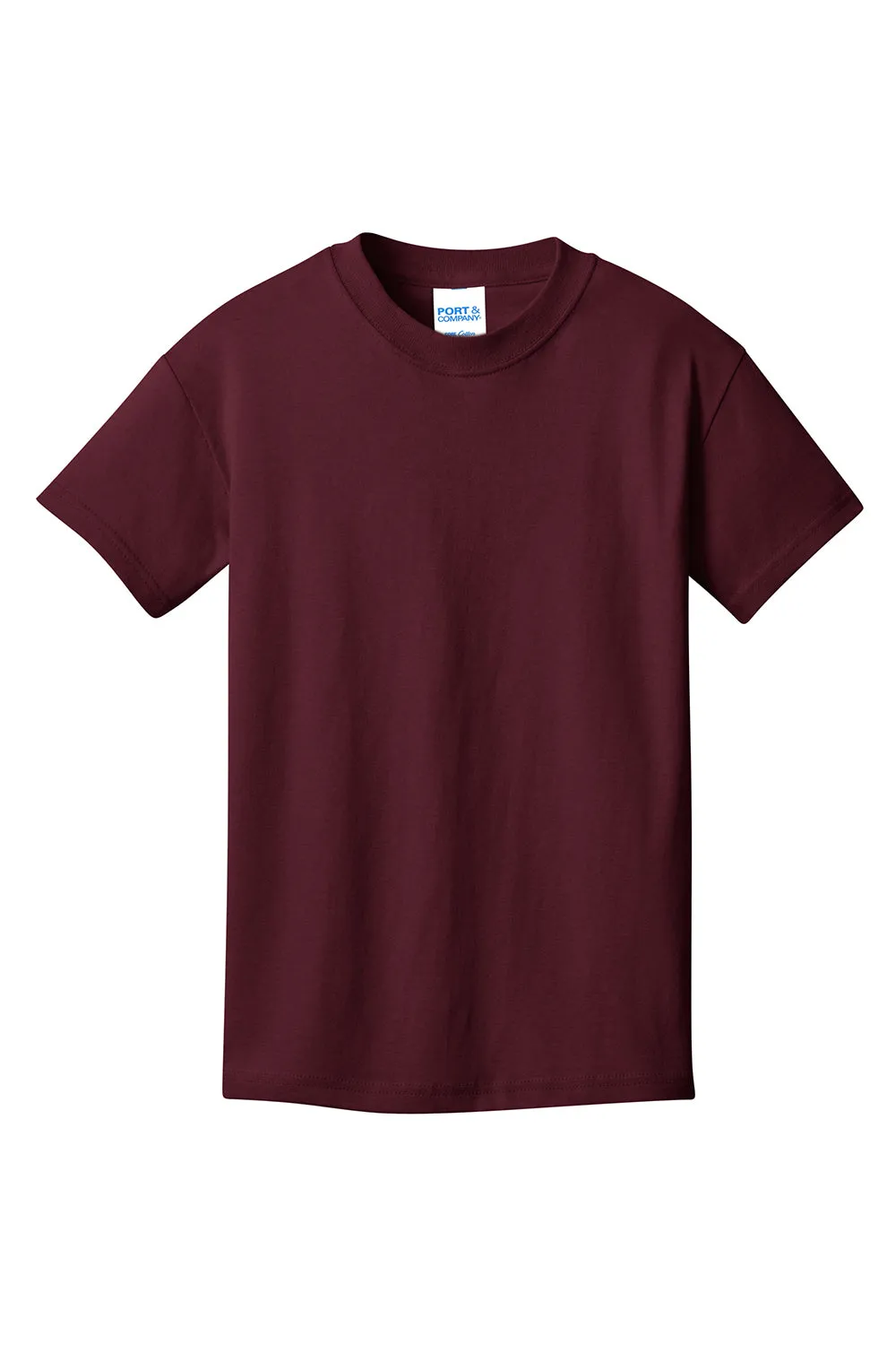 Port & Company Youth Core Short Sleeve Crewneck T-Shirt - Athletic Maroon