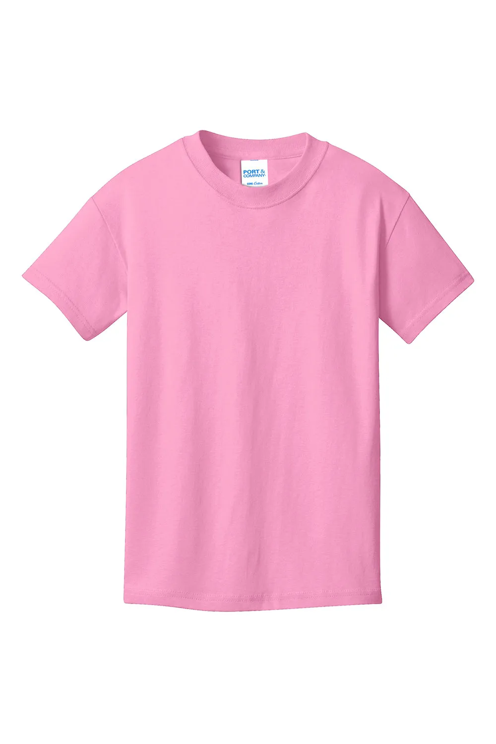 Port & Company Youth Core Short Sleeve Crewneck T-Shirt - Candy Pink
