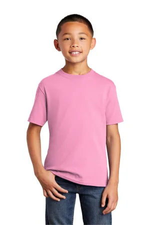 Port & Company Youth Core Short Sleeve Crewneck T-Shirt - Candy Pink