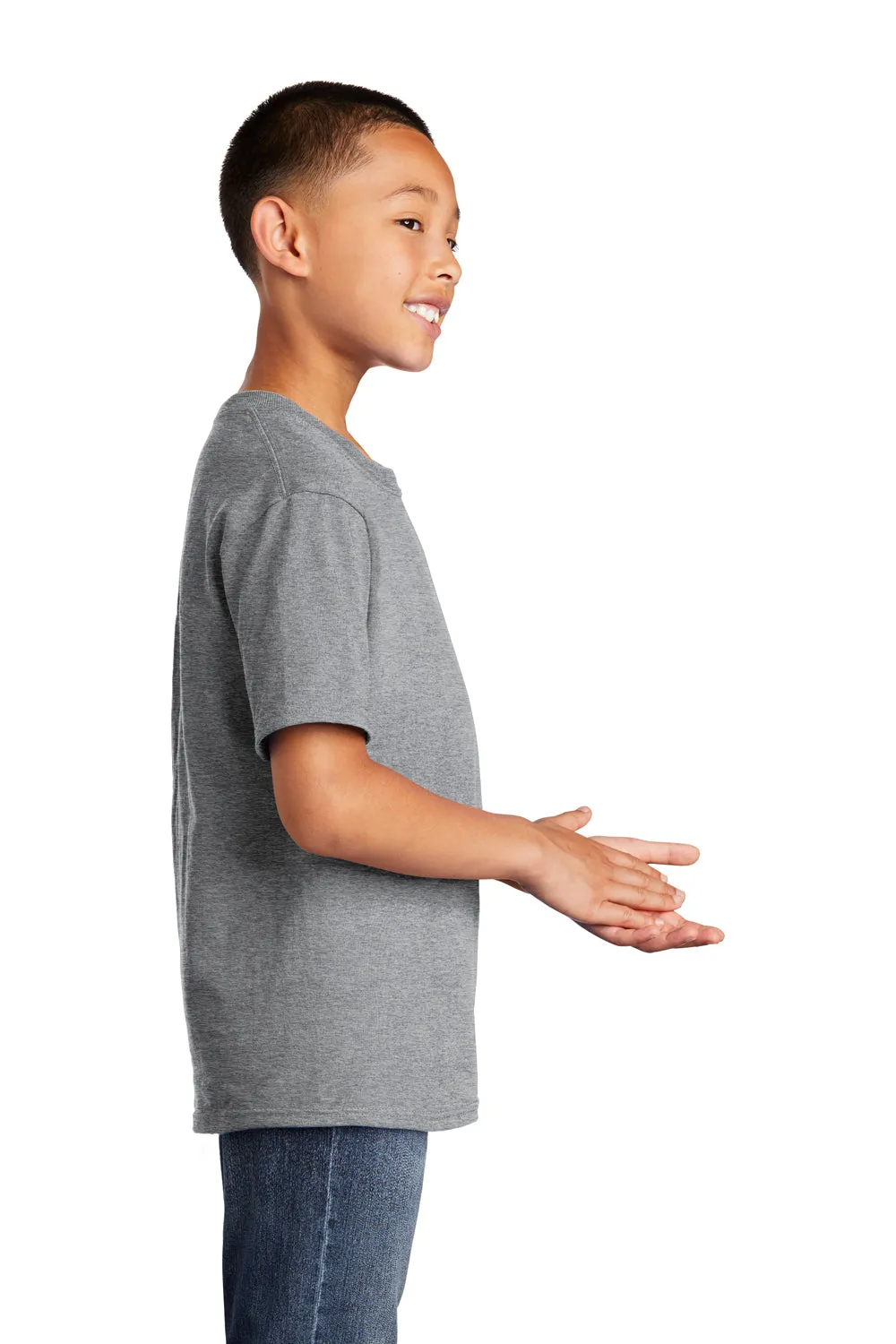 Port & Company Youth Core Short Sleeve Crewneck T-Shirt - Heather Grey