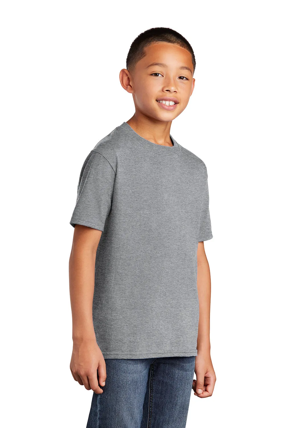 Port & Company Youth Core Short Sleeve Crewneck T-Shirt - Heather Grey
