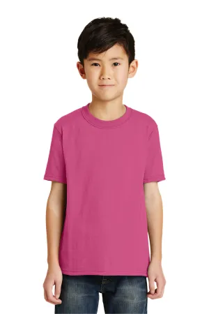 Port & Company Youth Core Short Sleeve Crewneck T-Shirt - Sangria Pink