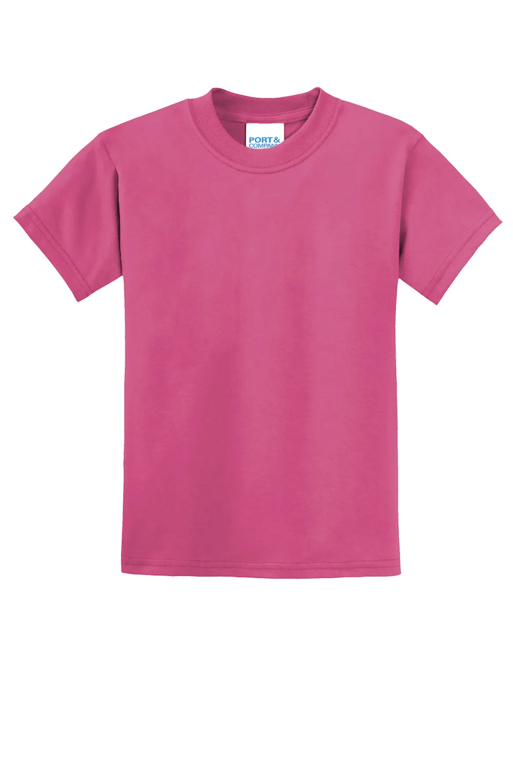 Port & Company Youth Core Short Sleeve Crewneck T-Shirt - Sangria Pink