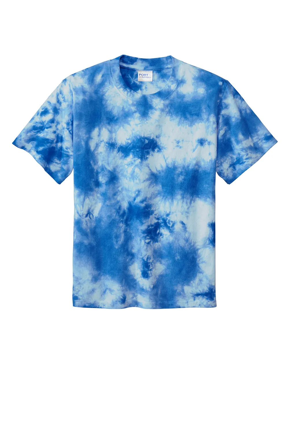 Port & Company Youth Crystal Tie-Dye Short Sleeve Crewneck T-Shirt - True Royal Blue