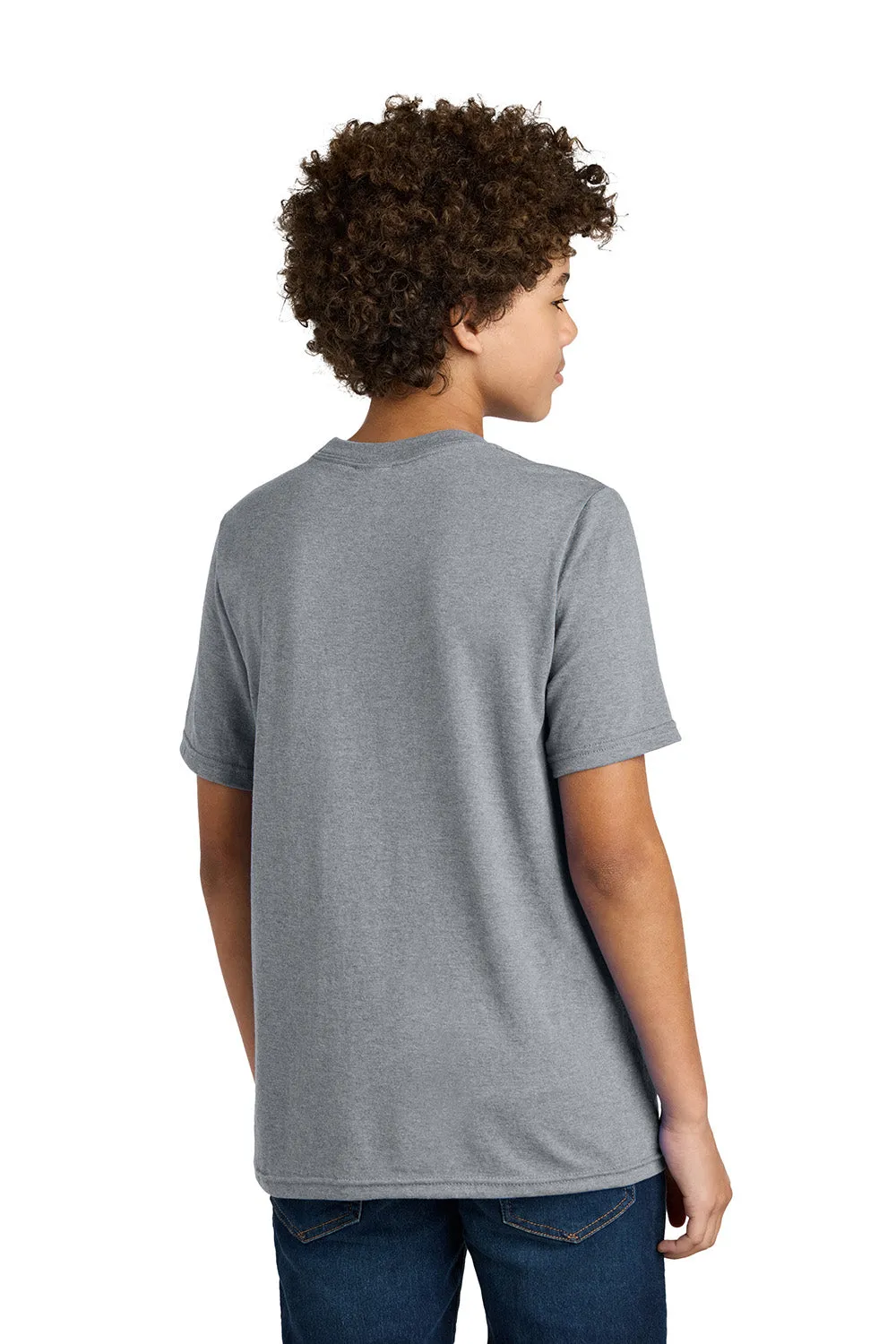 Port & Company Youth CVC Short Sleeve Crewneck T-Shirt - Heather Grey